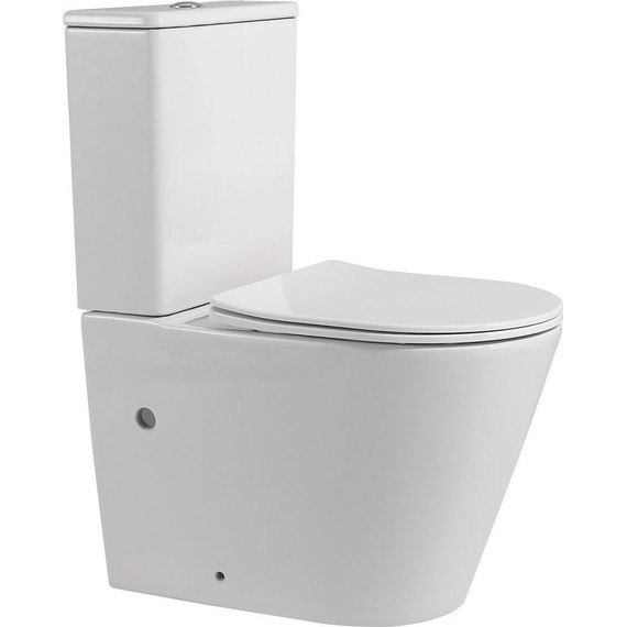 Унитаз-компакт безободковый Abber Bequem AC1112 с крышкой микролифт, Цвет производителя: белый - фото 