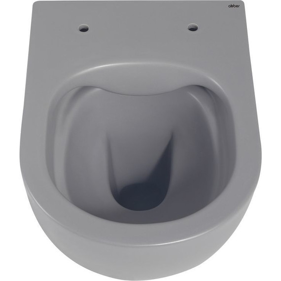 Унитаз подвесной безободковый Abber Bequem AC1101MG с крышкой микролифт, серый матовый, Цвет производителя: серый - фото 6