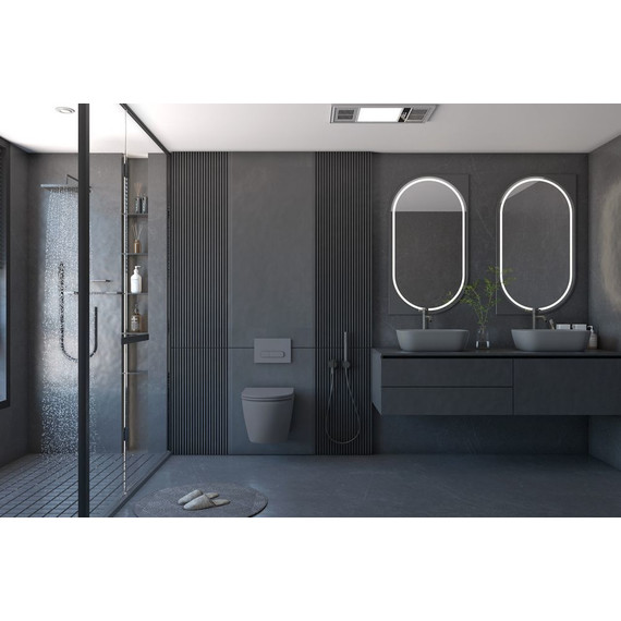 Унитаз подвесной безободковый Abber Bequem AC1101MG с крышкой микролифт, серый матовый, Цвет производителя: серый - фото 8