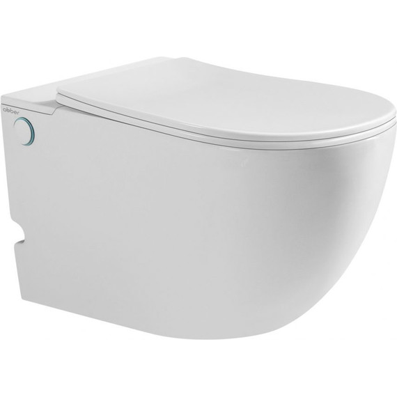 Унитаз подвесной безободковый импульсный Abber Bequem AC1105P с крышкой микролифт - фото 