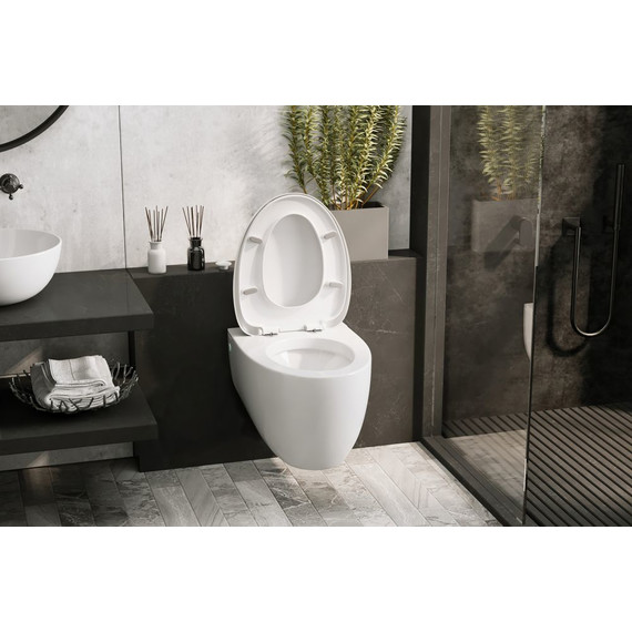 Унитаз подвесной безободковый импульсный Abber Bequem AC1107P с крышкой микролифт - фото 6