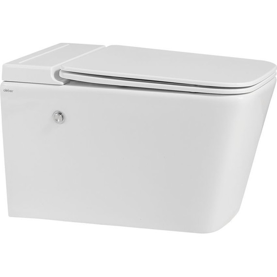 Унитаз подвесной безободковый импульсный Abber Rechteck AC1202P с крышкой микролифт - фото 