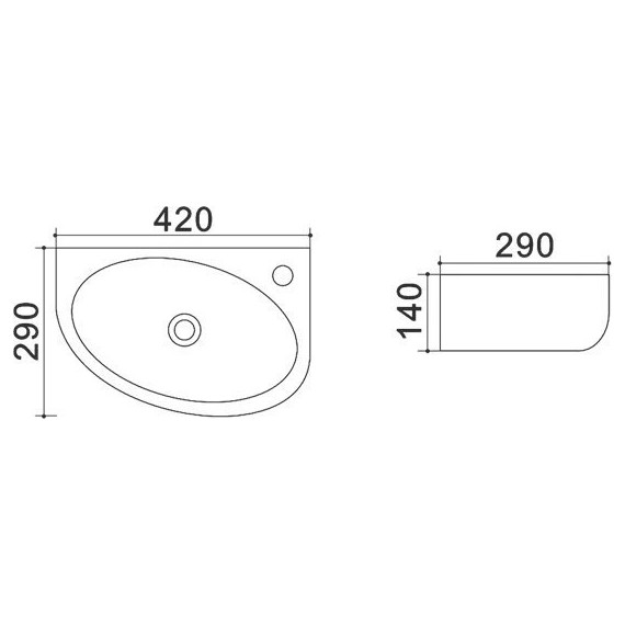 Раковина подвесная Azario 42 см AZ-4519 - фото 2