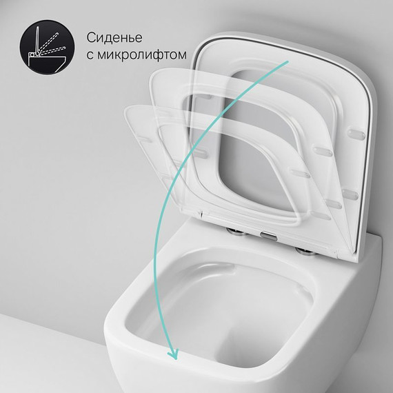 Унитаз подвесной безободковый Am.Pm Gem C901701SC с сиденьем микролифт - фото 8