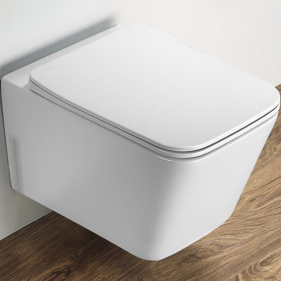 Унитаз подвесной CeramaLux Rimless 5170MW с крышкой микролифт, белый матовый, Цвет производителя: белый матовый - фото 