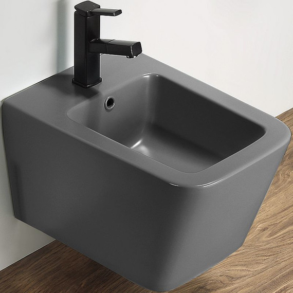 Биде подвесное CeramaLux 5370MDH, серый матовый - фото 