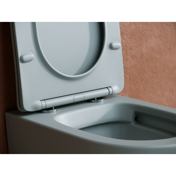 Унитаз подвесной Ceramicanova Balearica Rimless CN6000MH с тонкой крышкой микролифт, антрацит матовый, Цвет производителя: серый - фото 4