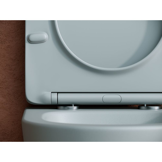 Унитаз подвесной Ceramicanova Balearica Rimless CN6000MH с тонкой крышкой микролифт, антрацит матовый, Цвет производителя: серый - фото 7