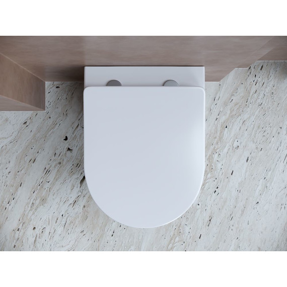 Унитаз подвесной Ceramicanova Balearica Rimless CN6000 с тонкой крышкой микролифт, Цвет производителя: белый - фото 4