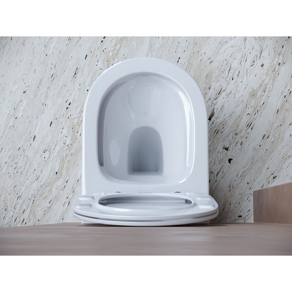 Унитаз подвесной Ceramicanova Balearica Rimless CN6000 с тонкой крышкой микролифт, Цвет производителя: белый - фото 5