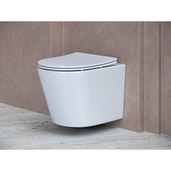 Унитаз подвесной Ceramicanova Balearica Rimless CN6000 с тонкой крышкой микролифт, Цвет производителя: белый - фото 6