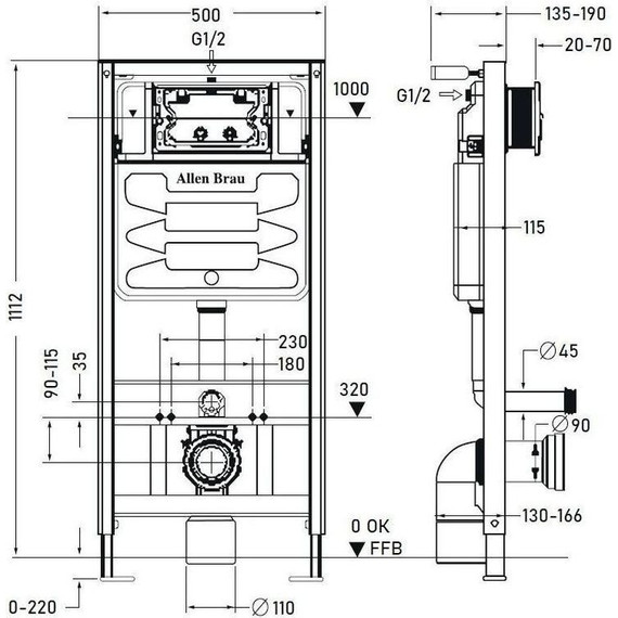 Инсталляция для унитаза Allen Brau Pneumatic 9.11100.20 - фото 3