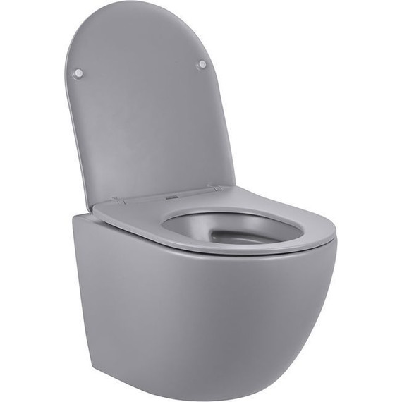 Унитаз подвесной безободковый Vincea Globo VT1-14SMG с крышкой микролифт, серый матовый, Цвет производителя: серый - фото 4