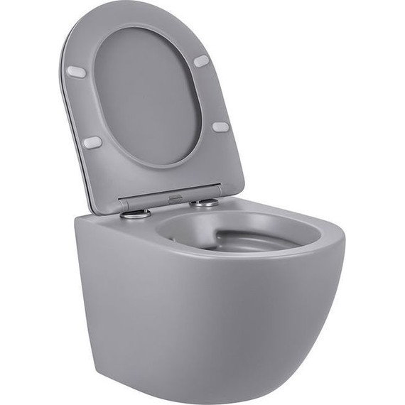 Унитаз подвесной безободковый Vincea Globo VT1-14SMG с крышкой микролифт, серый матовый, Цвет производителя: серый - фото 5