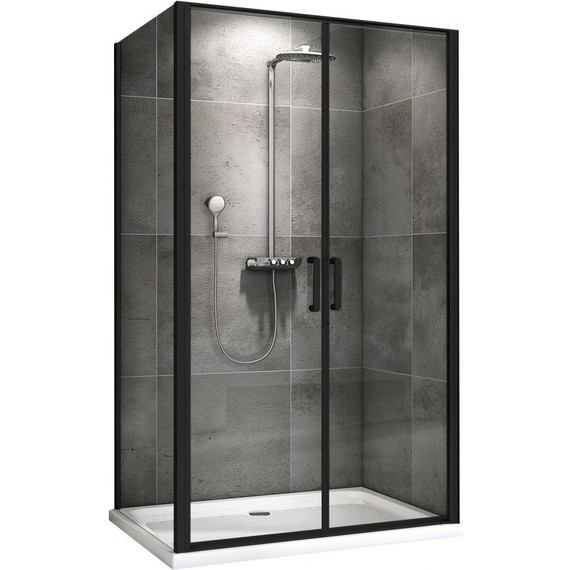 Душевое ограждение Abber Sonnenstrand 100x85 см AG04100BC-S85B, чёрный/прозрачное - фото 