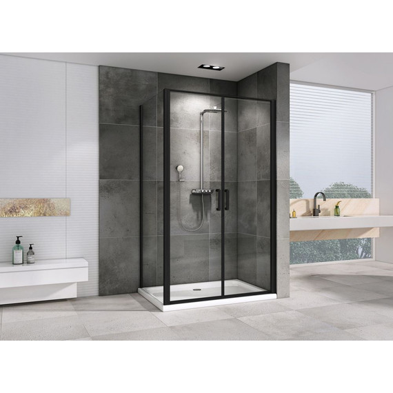 Душевое ограждение Abber Sonnenstrand 100x85 см AG04100BC-S85B, чёрный/прозрачное - фото 2