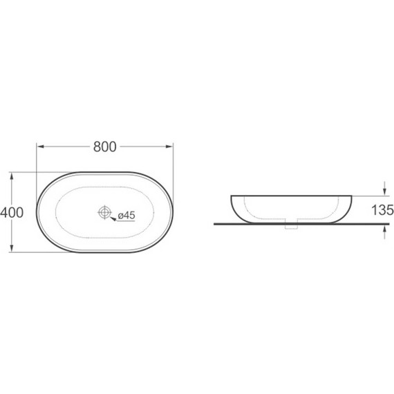 Раковина-чаша Vincea 80 см VBS-114 - фото 2