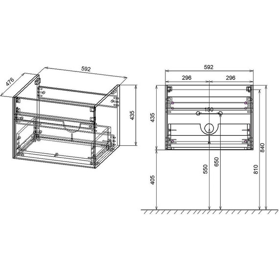 Тумба подвесная с раковиной Vincea Chiara 60 см VMC-2C600NO (раковина белая VCB-13600W), натуральный дуб - фото 11
