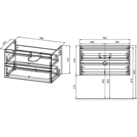 Тумба подвесная с раковиной Vincea Luka 80 см VMC-2L800GS (раковина белая VCB-13800W), серый камень - фото 10