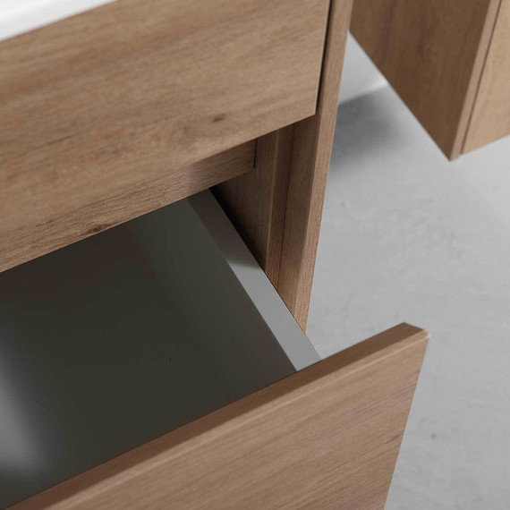 Тумба подвесная с раковиной Vincea Chiara 80 см VMC-2C800NO (раковина белая VCB-13800W), натуральный дуб - фото 7