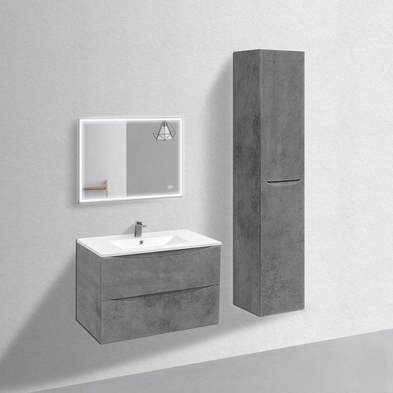 Тумба подвесная с раковиной Vincea Mia 80 см VMC-2MC800BT, бетон - фото 4