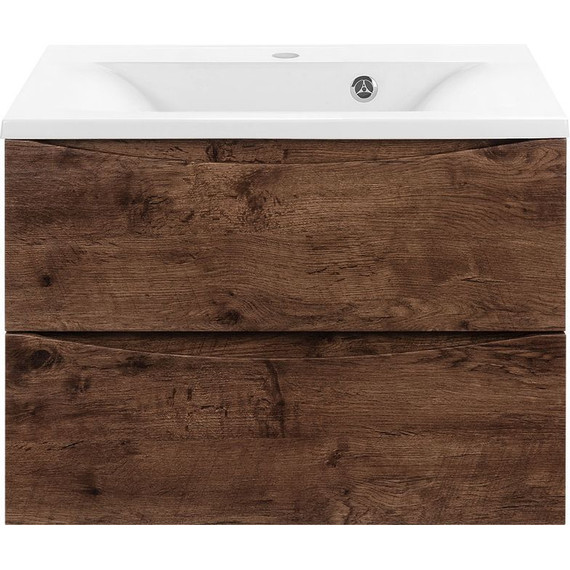 Тумба подвесная с раковиной Vincea Mia 65 см VMC-2MA650RW, тёмное дерево - фото 