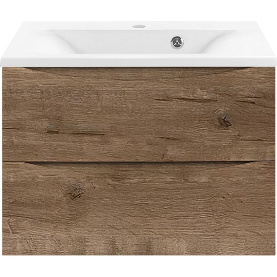 Тумба подвесная с раковиной Vincea Mia 65 см VMC-2MA650VO, дуб винтаж - фото 