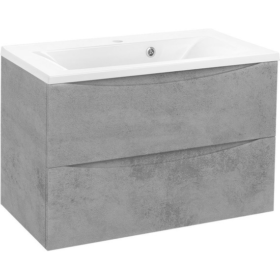 Тумба подвесная с раковиной Vincea Mia 75 см VMC-2MA750BT (раковина белая VCB-3M750W), бетон - фото 2