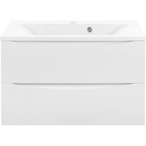 Тумба подвесная с раковиной Vincea Mia 80 см VMC-2MA800GW (раковина белая VCB-3M800W), белый глянец - фото 