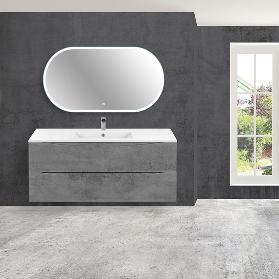 Тумба подвесная с раковиной Vincea Mia 120 см VMC-2MC120BT, бетон - фото 2