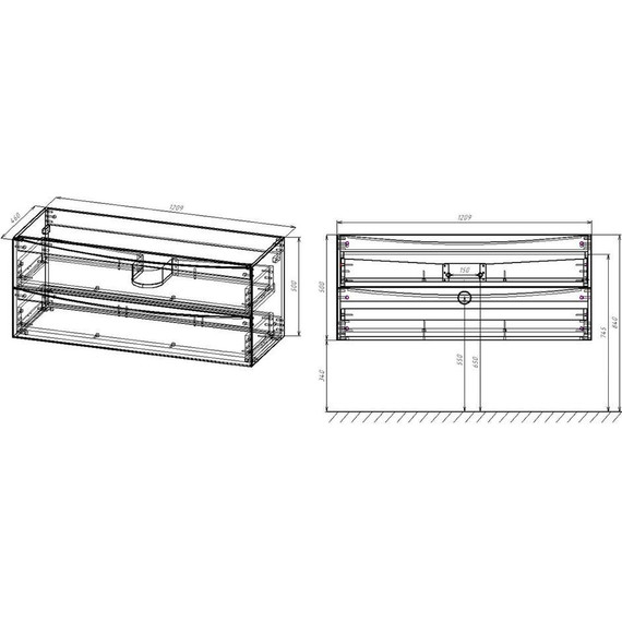Тумба подвесная с раковиной Vincea Mia 120 см VMC-2MC120GW, белый глянец - фото 6
