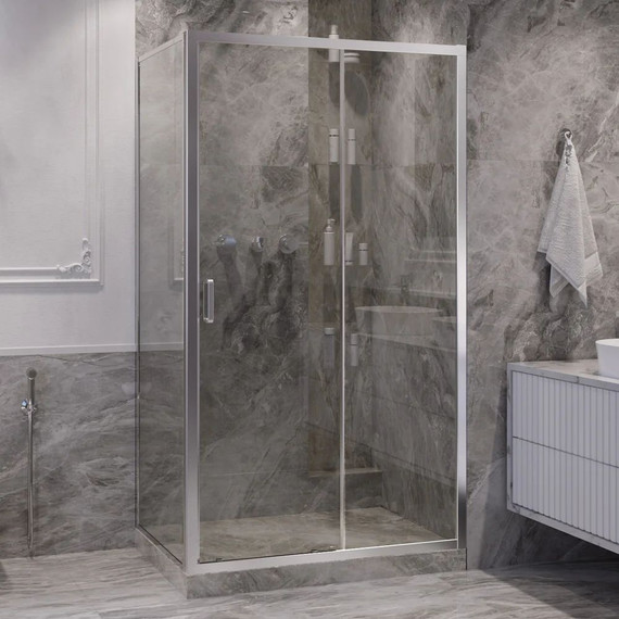 Душевое ограждение Ambassador Forsa 140x120 см 17021120AX-120AX, хром/прозрачное - фото 2