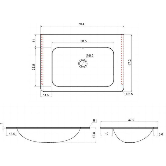 Тумба подвесная с раковиной Vincea Vico 80 см VMC-2V800GW (раковина серая VCB-2VP800G), белый глянец - фото 4