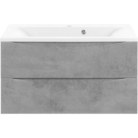 Тумба подвесная с раковиной Vincea Mia 90 см VMC-2MA900BT (раковина белая VCB-3M900W), бетон - фото 