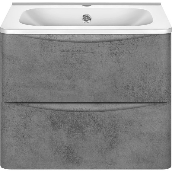 Тумба подвесная с раковиной Vincea Paola 60 см VMC-2P600BT (раковина белая VCB-2VP600W), бетон - фото 