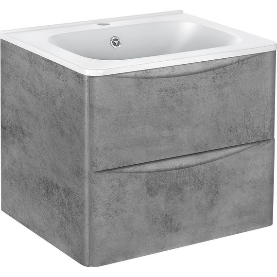 Тумба подвесная с раковиной Vincea Paola 60 см VMC-2P600BT (раковина белая VCB-2VP600W), бетон - фото 2