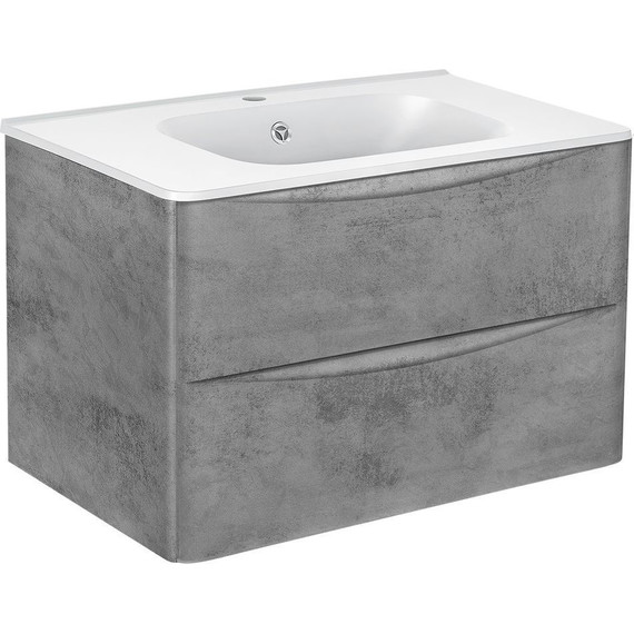 Тумба подвесная с раковиной Vincea Paola 80 см VMC-2P800BT (раковина белая VCB-2VP800W), бетон - фото 2