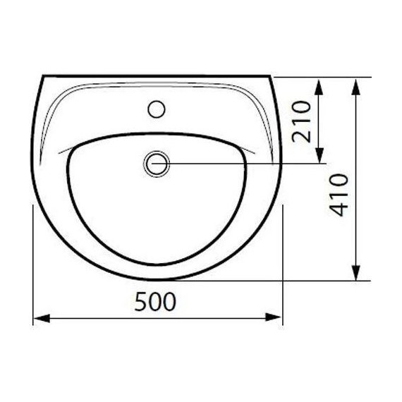 Раковина подвесная Jika Lyra 50 см 1427.0.000.104.1 - фото 2