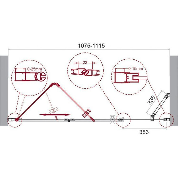 Душевая дверь BelBagno 110 см ALBANO-BS-13-40+70-C-Cr, хром/прозрачное - фото 9