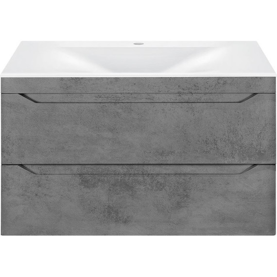 Тумба подвесная с раковиной Vincea Fine 80 см VMC-2F800BT, бетон - фото 