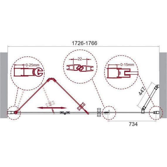 Душевая дверь BelBagno 180 см ALBANO-BS-13-80+100-C-Cr, хром/прозрачное - фото 9