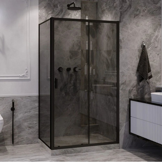 Душевое ограждение Ambassador Forsa 120x110 см 17022218ABB-110ABB, чёрный/тонированное - фото 2