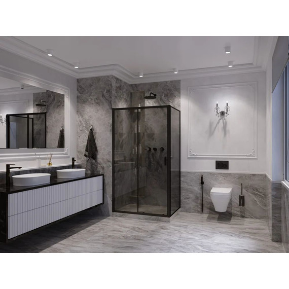 Душевое ограждение Ambassador Forsa 120x90 см 17022218ABB-90ABB, чёрный/тонированное - фото 3