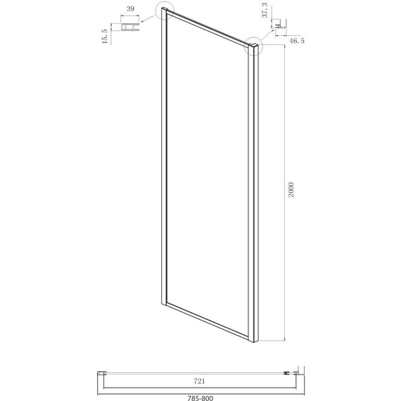 Душевое ограждение Ambassador Forsa 160x80 см 17022222ABB-80ABB, чёрный/тонированное - фото 8