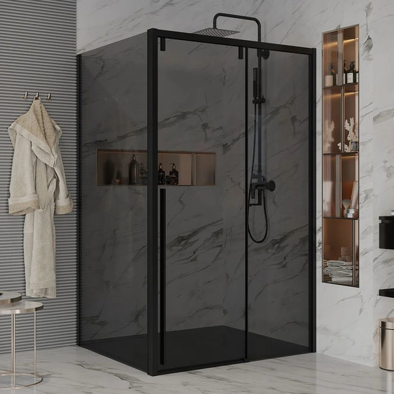 Душевое ограждение Ambassador Intense 130x110 см 110022202IBB-110IBB (стекло 8 мм) чёрный/тонированное - фото 