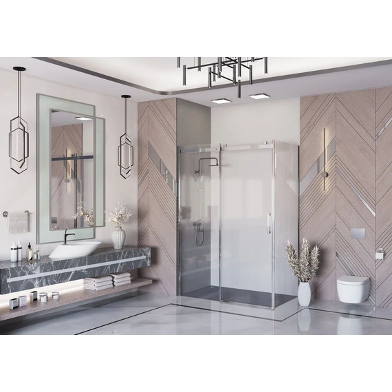 Душевое ограждение Ambassador Benefit 160x80 см 19021105HX-80HX (стекло 8 мм) хром/прозрачное - фото 3