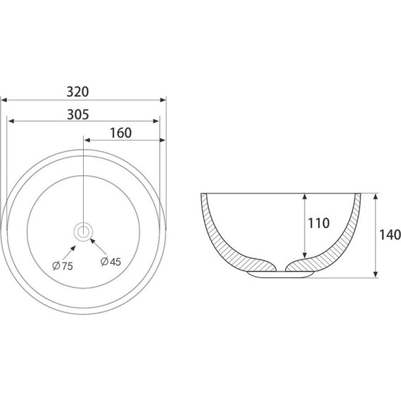 Раковина-чаша Abber Bequem 32 см AC2106MB, черный матовый - фото 3