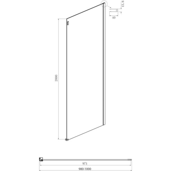 Душевое ограждение Ambassador Benefit 150x100 см 19022204HBB-100HBB (стекло 8 мм) чёрный/тонированное - фото 9