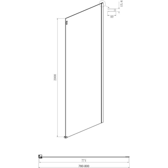 Душевое ограждение Ambassador Benefit 160x80 см 19022205HBB-80HBB (стекло 8 мм) чёрный/тонированное - фото 9