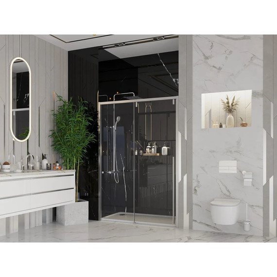 Душевая дверь Ambassador Intense 140 см 110021103IX (стекло 8 мм) хром/прозрачное - фото 2